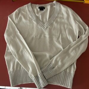 AS by DF Women's Light Cream V-Neck Sweater